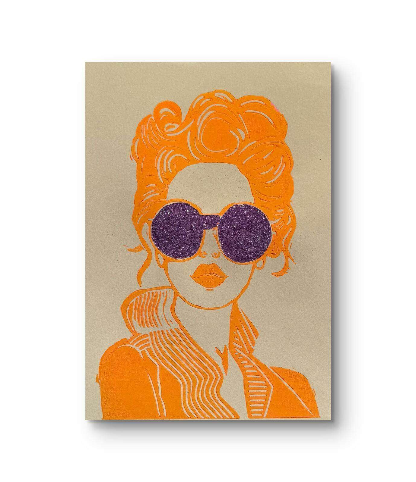 SOMMERGIRL VI Linoldruck - Sybille Stein 2