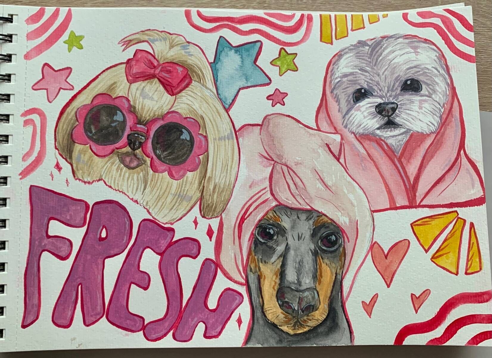 Witzige Hunde Collage