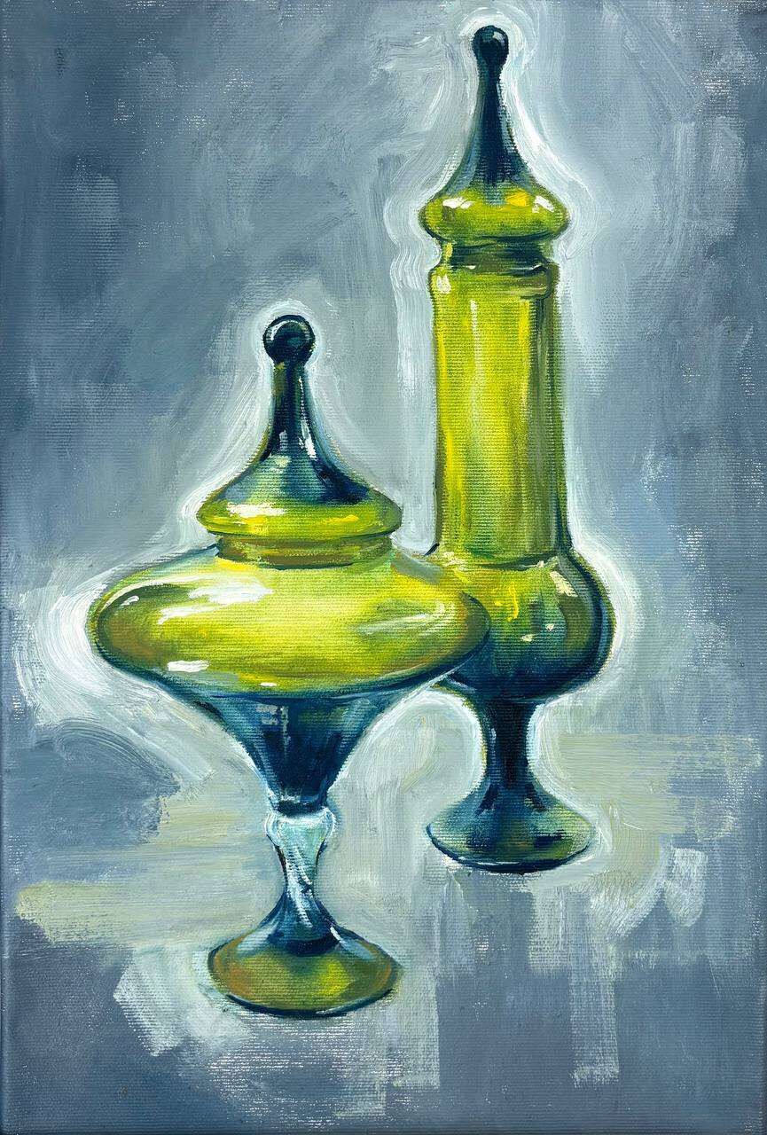 Still life with green vessels - Olha Sharafanenko 4