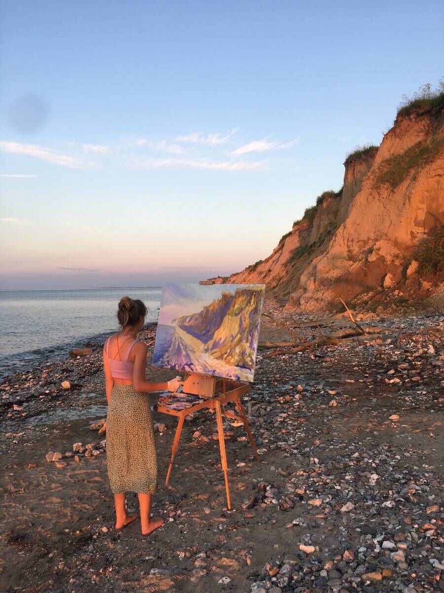 Steilküste Stohl im Abendlicht