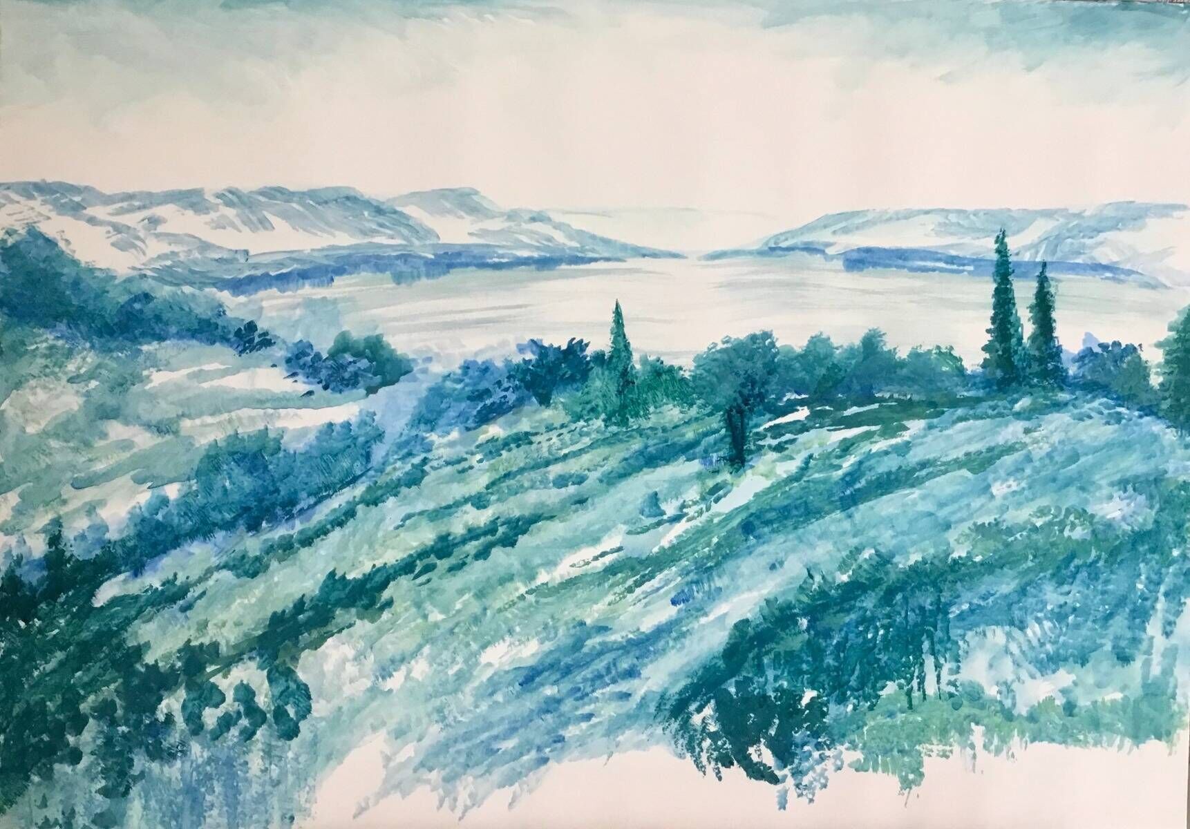 Seeblick am kühlen Morgen