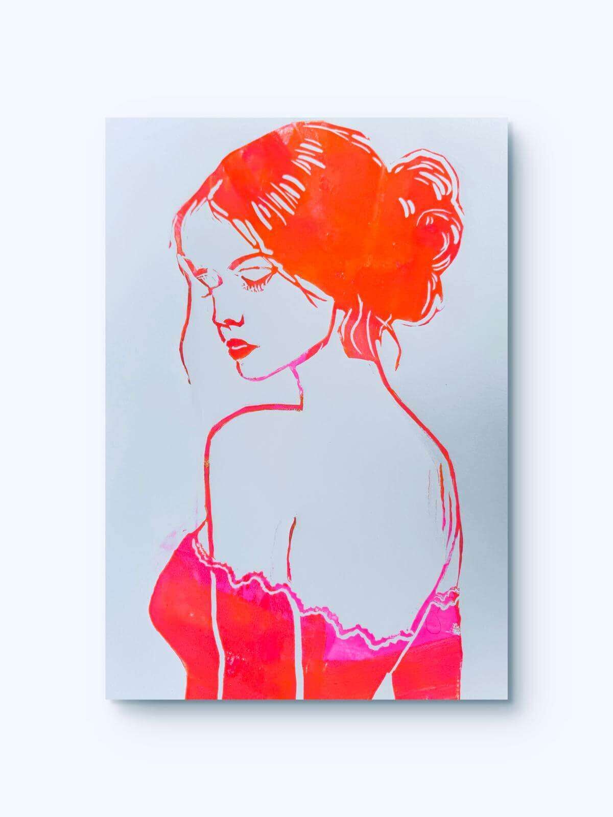A BEAUTIFUL LADY No. 01 Linolschnitt - Sybille Stein 2