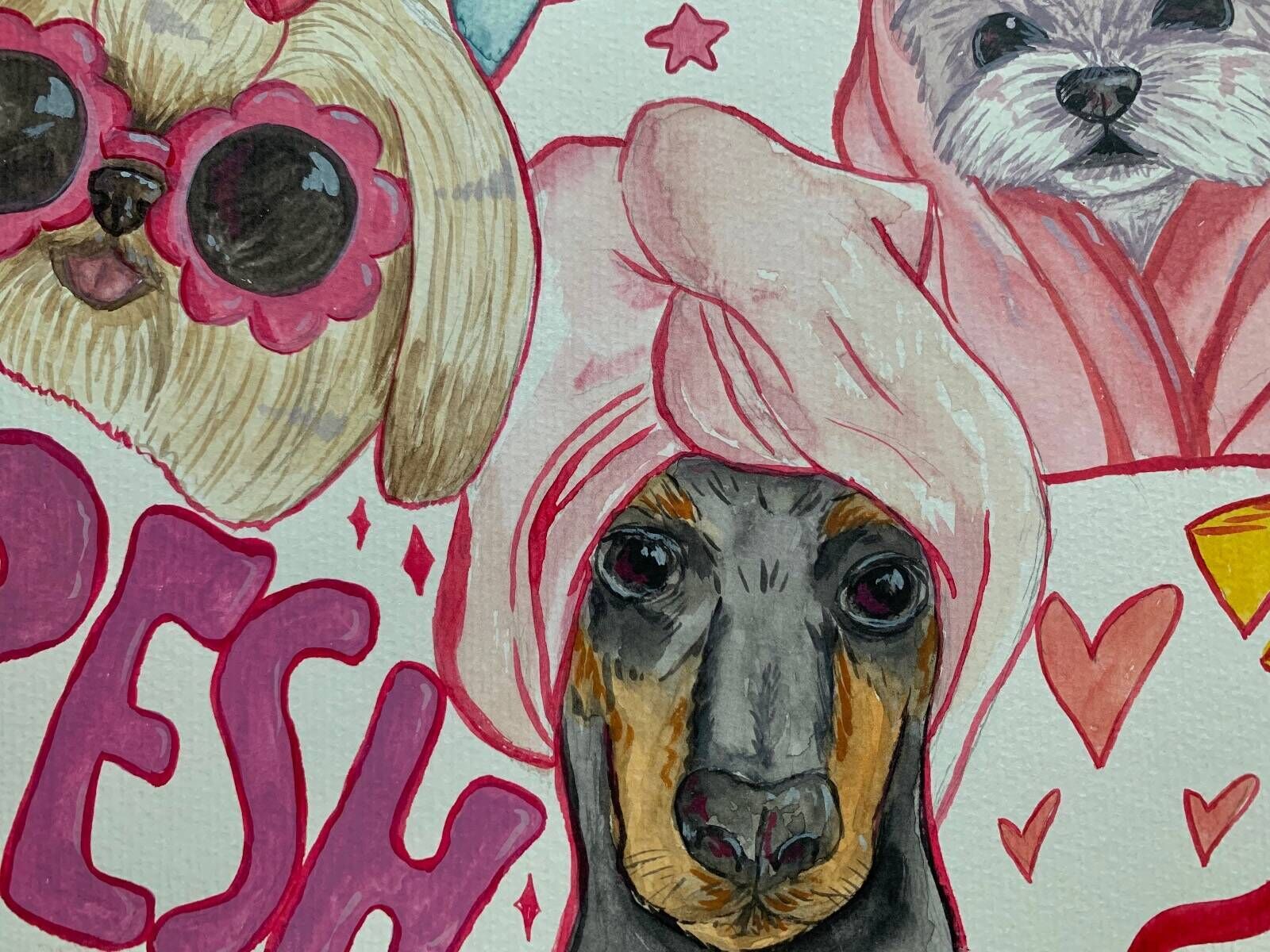 Witzige Hunde Collage